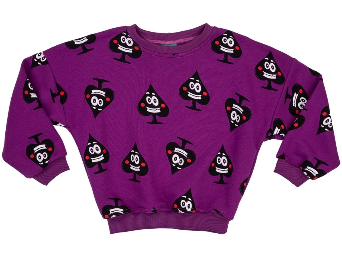 Kids Oversized Sweatshirt - Ace of Spades Purple - Raspberry Republic - Buy  better, buy less = Save our planet!